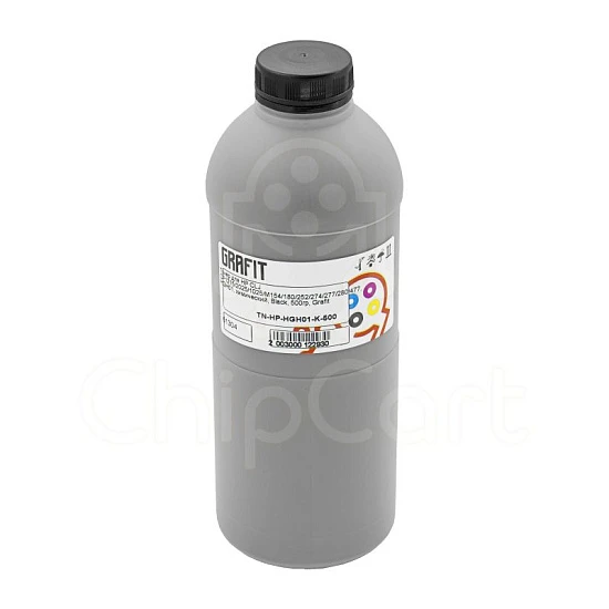 Тонер для HP CP1215/2025/M154/252/274/277/280/477, HGH01, химический, Black, 500гр, Grafit