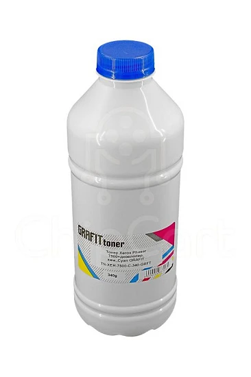 Тонер для Xerox Phaser 7500 + девелопер, химический, Cyan, 340 гр, Grafit