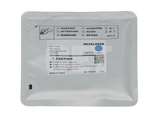 Девелопер IU-214C для KONICA MINOLTA Bizhub C227/C287 (CET) Cyan, 170г, 90000 стр., CET171038