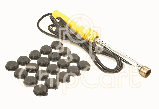 Устройство (паяльник) для прожигания отверстий в картридже, 18 мм (в комплекте 20 шт заглушек 18 мм)