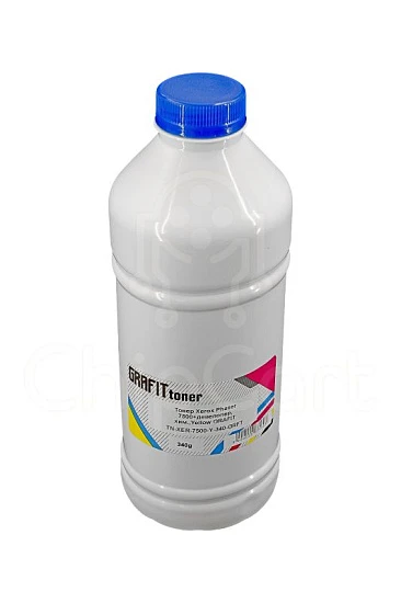 Тонер для Xerox Phaser 7500 + девелопер, химический, Yellow, 340 гр, Grafit