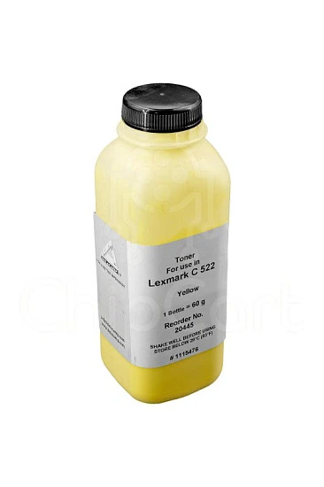 Тонер для Lexmark C522, Yellow, 60гр, Delacamp
